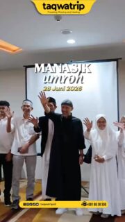 MANASIK UMROH TAQWATRIP
📅 28 Juni 2026Alhamdulillah, rangkaian manasik telah terlaksana dengan penuh semangat dan kekhusyukan. 🤲✨Melalui manasik ini, para calon tamu Allah mempelajari setiap rangkaian ibadah umroh, mulai dari niat, ihram, tawaf, sa’i, hingga tahallul, agar nantinya dapat menjalankan ibadah dengan lebih tenang, khusyuk, dan sesuai tuntunan Rasulullah ﷺ.Bagi kami, manasik bukan sekadar persiapan teknis, tetapi juga ikhtiar mempersiapkan hati untuk memenuhi panggilan-Nya.Semoga Allah SWT memberikan kesehatan, kemudahan, kelancaran perjalanan, serta menerima setiap amal ibadah seluruh jamaah. Aamiin ya Rabbal ‘Alamin. 🤍InsyaAllah, sebentar lagi langkah kaki akan menuju Tanah Suci. Semoga menjadi perjalanan yang penuh keberkahan dan membawa pulang umroh yang mabrur._Taqwatrip_#ManasikUmroh #Taqwatrip #Umroh2026 #CalonTamuAllah #PerjalananMenujuBaitullah